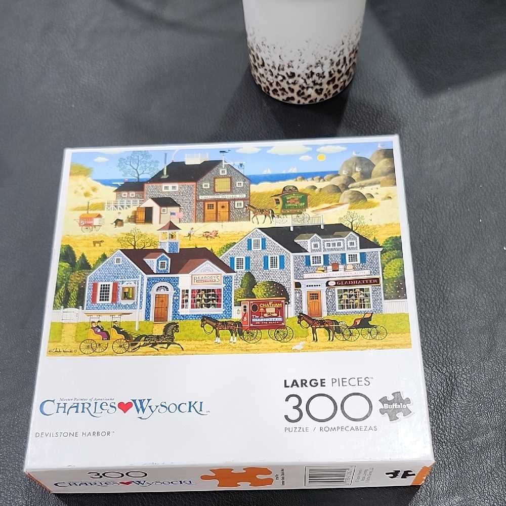 CHARLES WYSOCKI 300 LARGE PIECE JIGSAW PUZZLE TITLED "DEVILSTONE HARBOR"